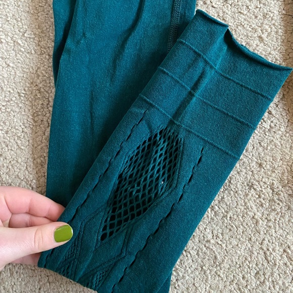 Free People Movement High Waist Leggings Ecology Self Hem Size S Teal - Picture 2 of 4